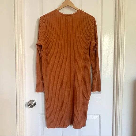 SPORTSGIRL | Rust Long Line Ribbed Knit Cardigan - Picture 3 of 5